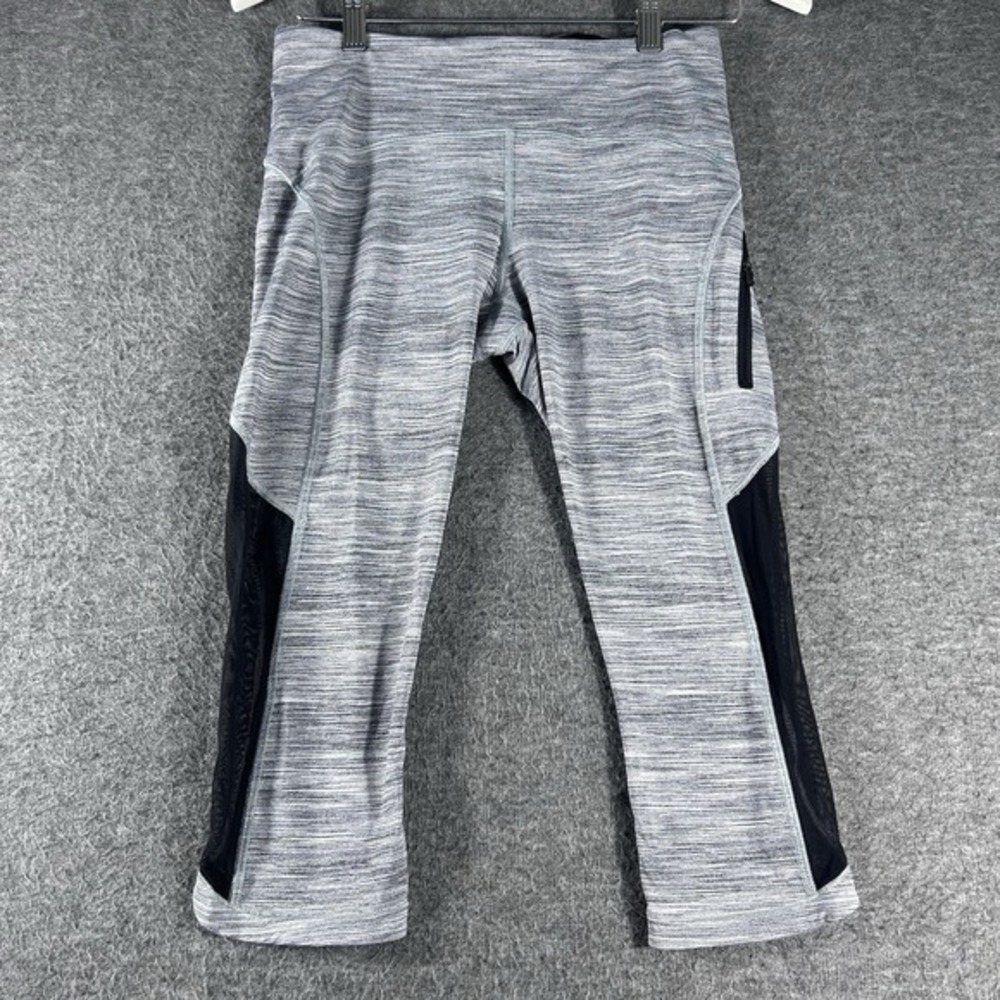 Lululemon Sun Runner Crop Leggings Deep Grey/Black Size 6 Women's Workout Gym‎